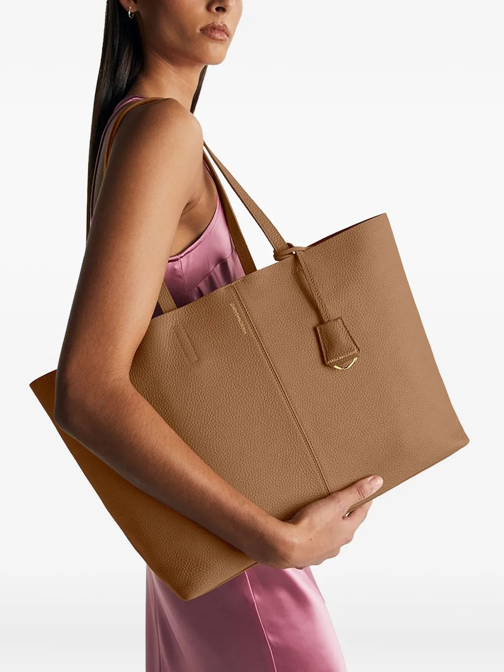 Maison De Sabre Snap Soft Leather Tote Bag In Neutral