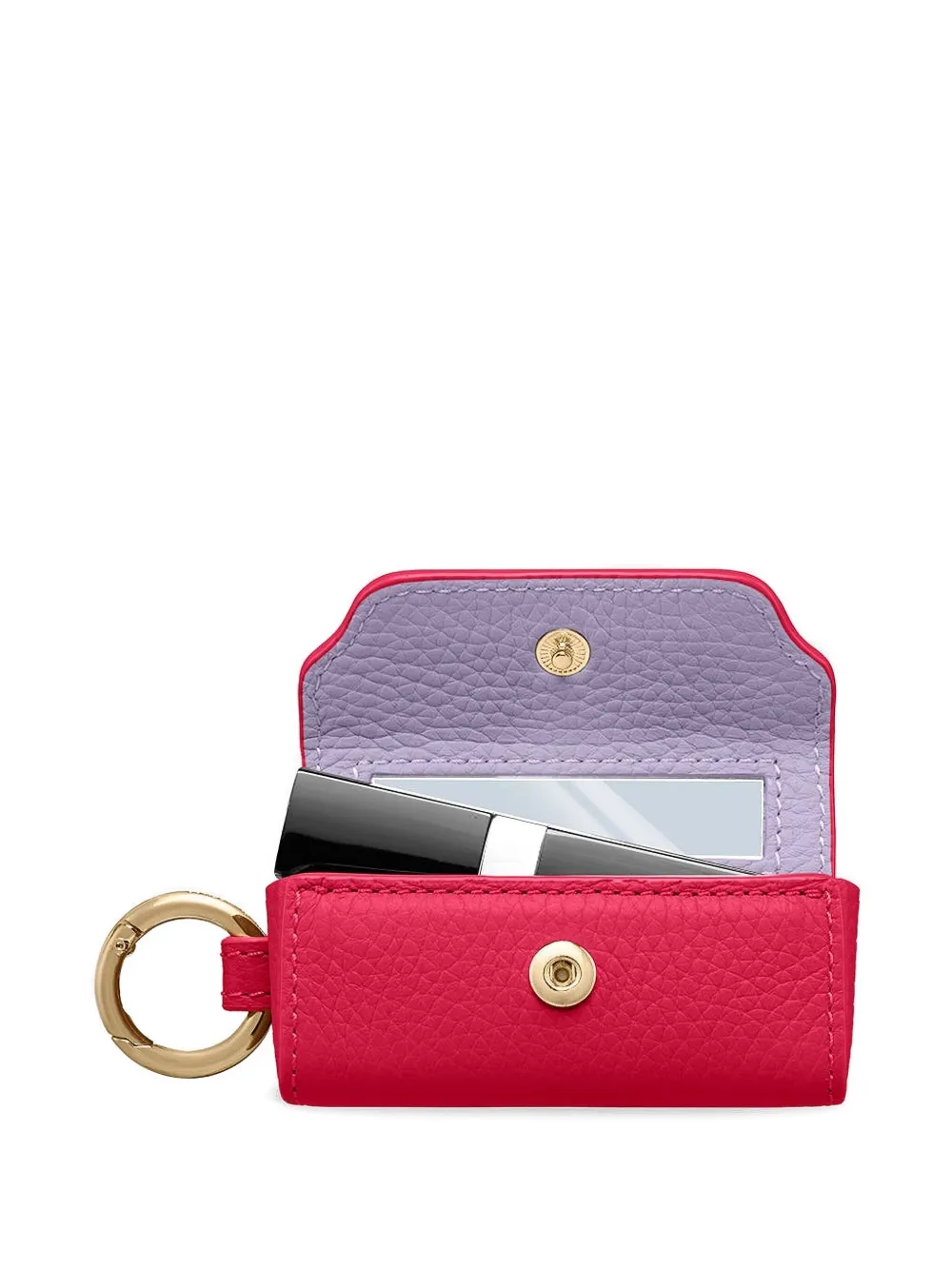 Maison De Sabre Leather Lipstick Charm In Pink