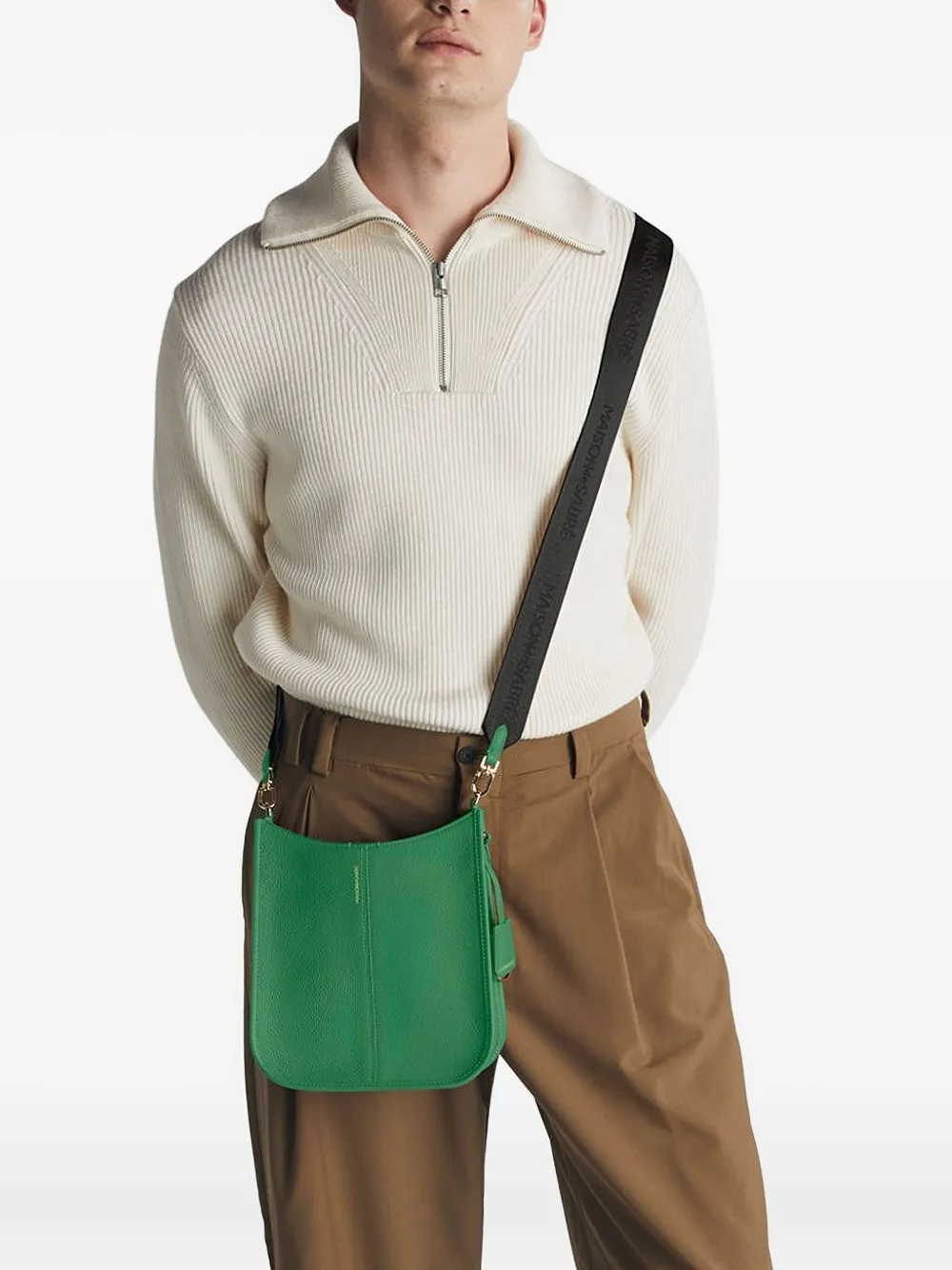 MAISON de SABRÉ leather jacquard strap saddle bag | Men | Image 2