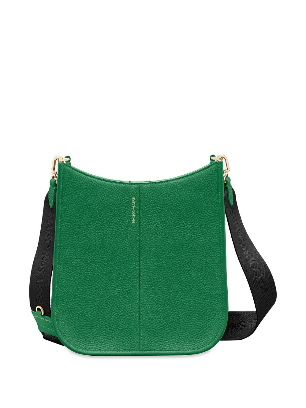 MAISON de SABRÉ ジャカード ストラップ レザーサドルバッグ - グリーン