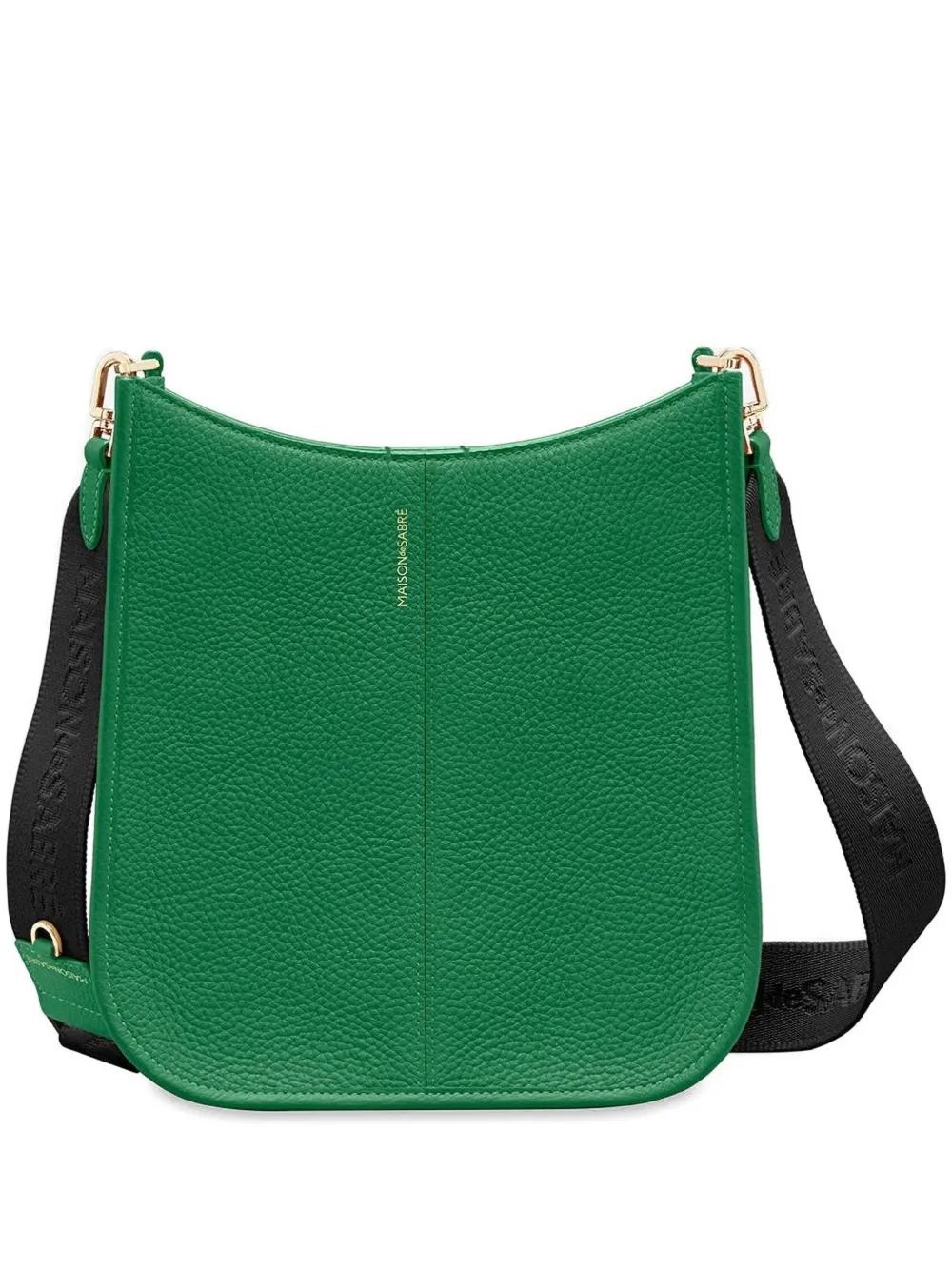 MAISON de SABRÉ Borsa in pelle con tracolla jacquard - Verde