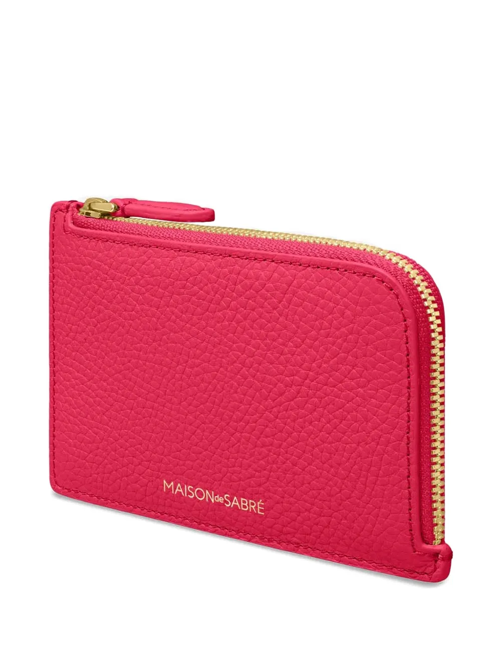 Maison De Sabre Zip Leather Card Holder In Pink