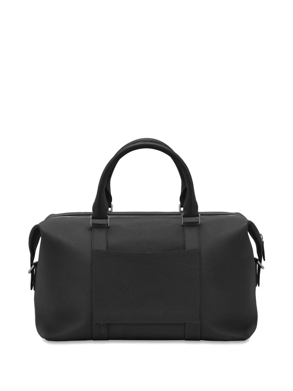 Maison De Sabre Expandable Leather Duffle Bag In Black