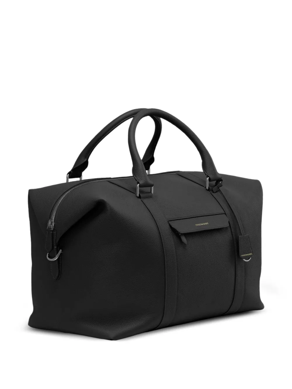 Maison De Sabre Expandable Leather Duffle Bag In Black