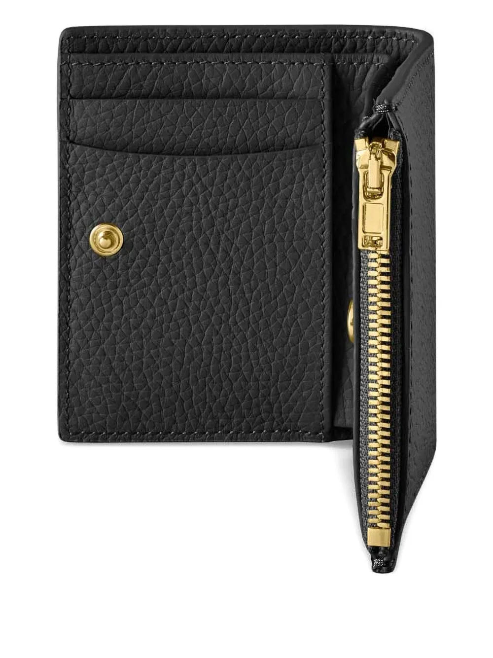 Maison De Sabre Pebbled Bifold Leather Wallet In Black