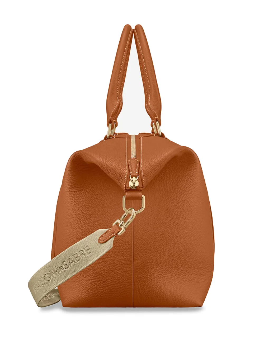 MAISON de SABRÉ Trapezoid leren weekendtas Bruin