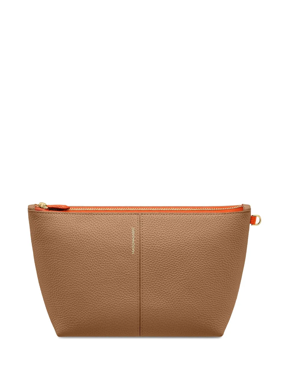 Maison De Sabre Leather Zip Pouch In Brown