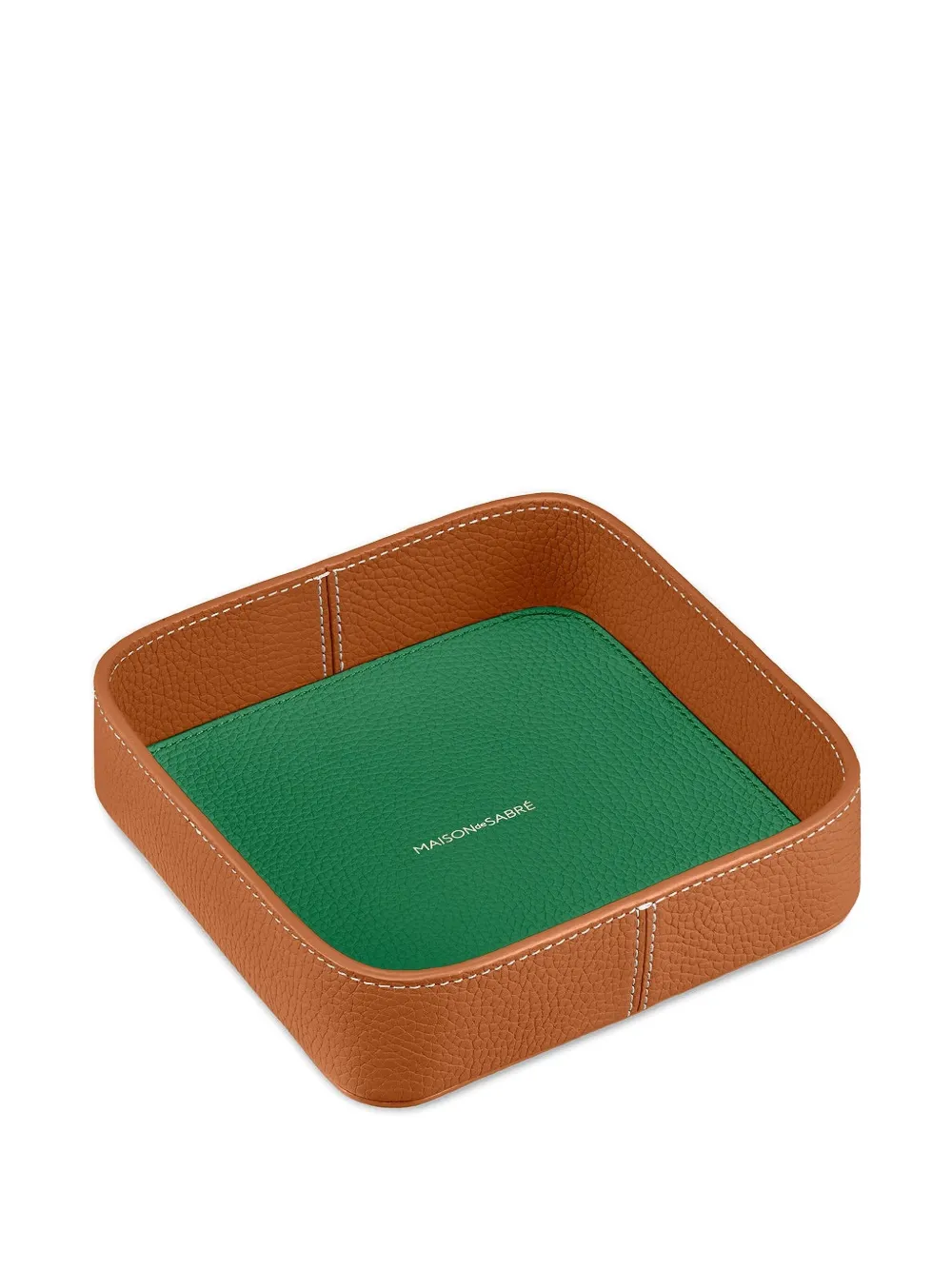 MAISON de SABRÉ Catchall Tablett aus zweifarbigem Leder (15cm x 15cm) | Dekorative Ablagen & Teller | Image 2