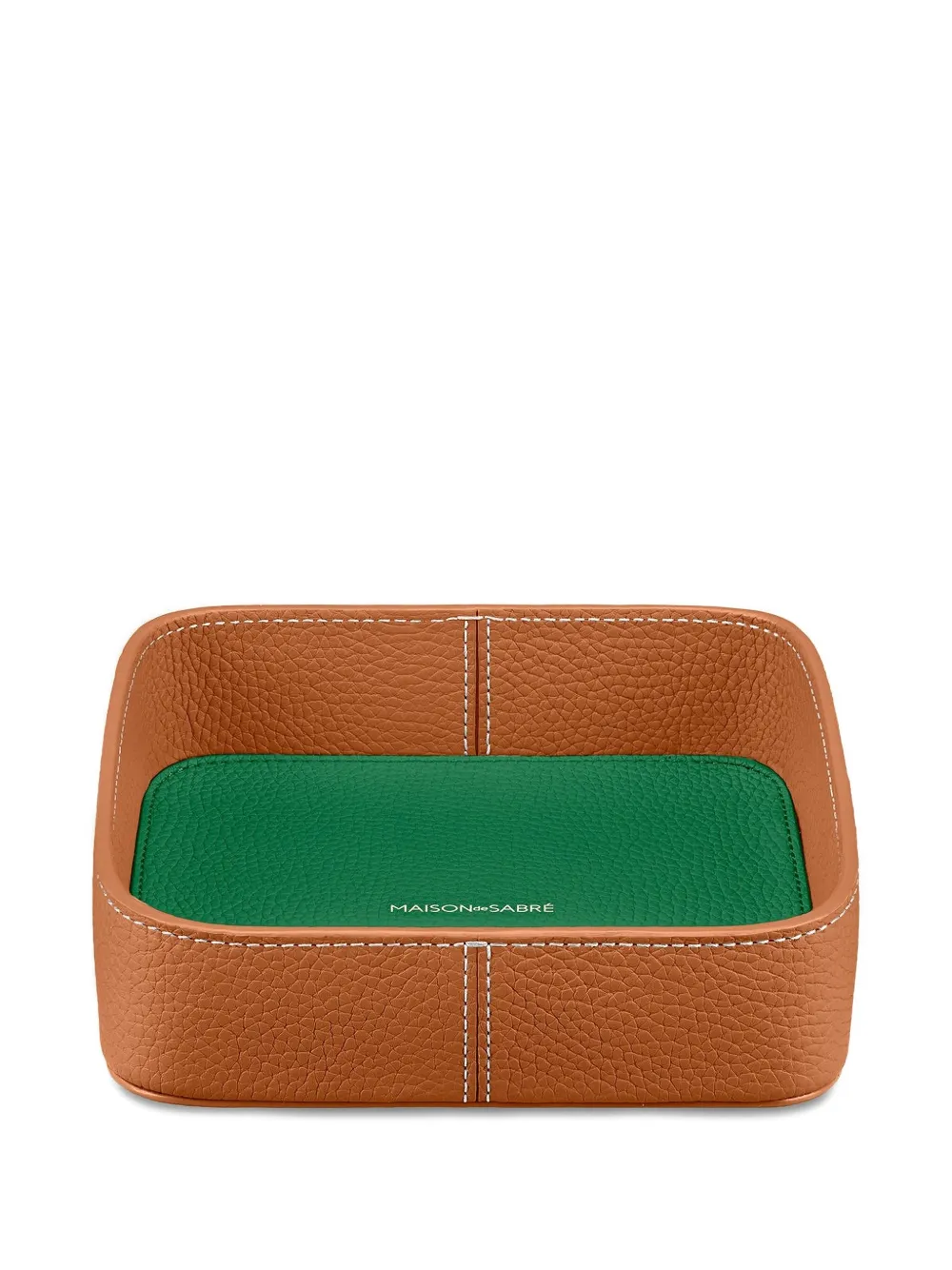 MAISON de SABRÉ Svuotatsche Catchall bicolore in pelle (15cm x 15cm) - Marrone