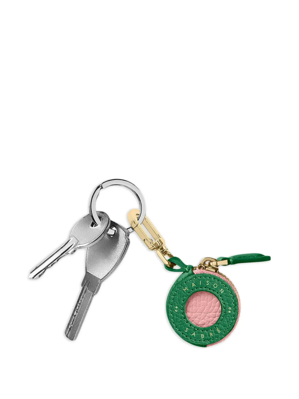 Maison De Sabre Leather Airtag Charm In Green