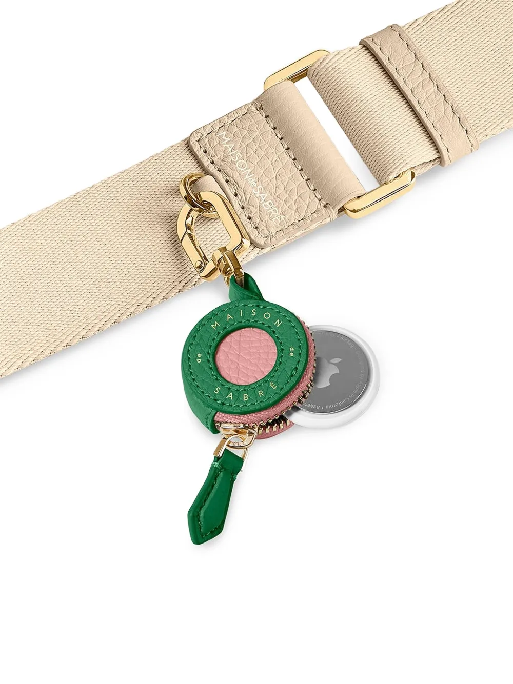Maison De Sabre Leather Airtag Charm In Green
