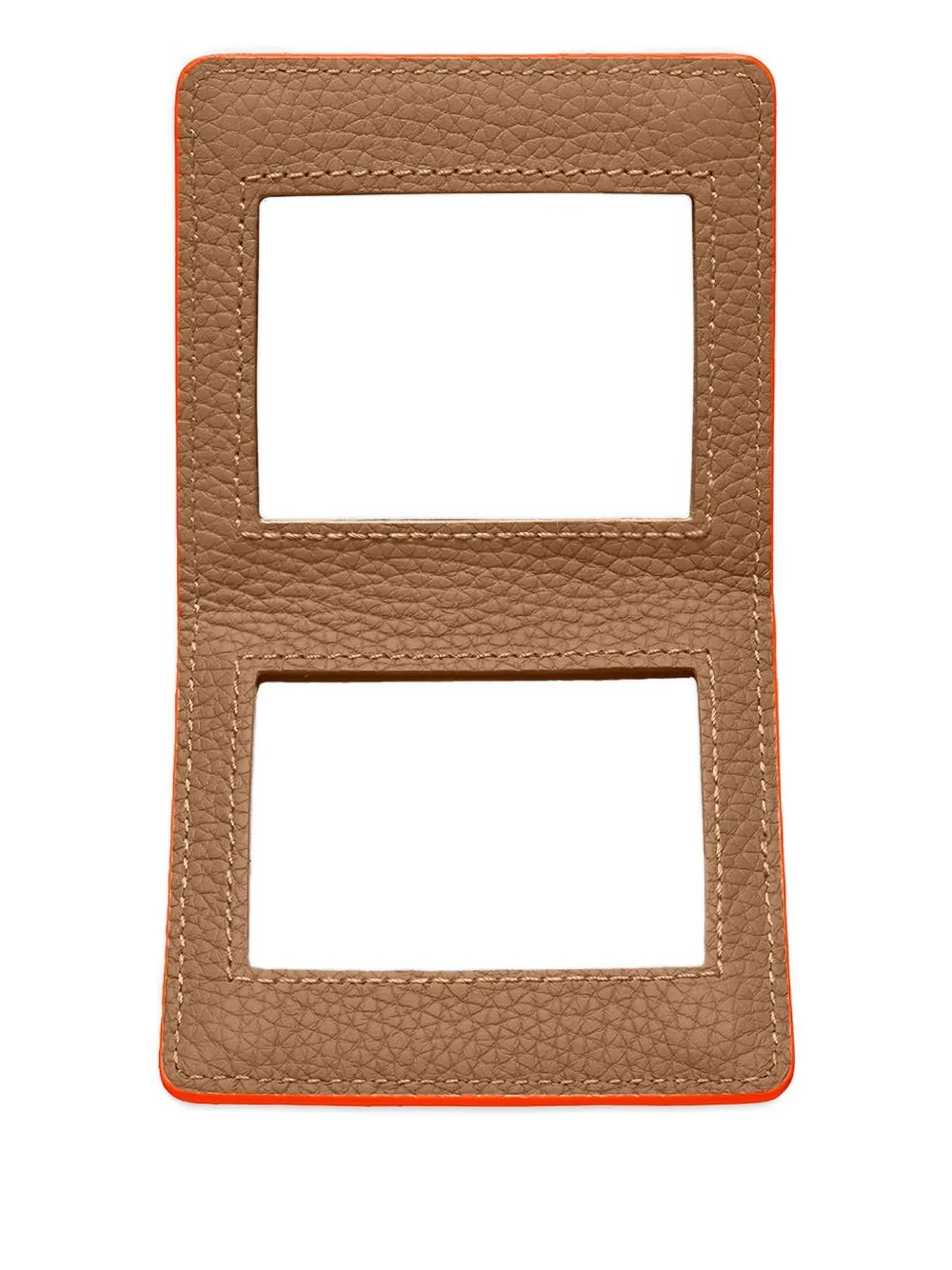 Maison De Sabre Leather Compact Mirror In Orange