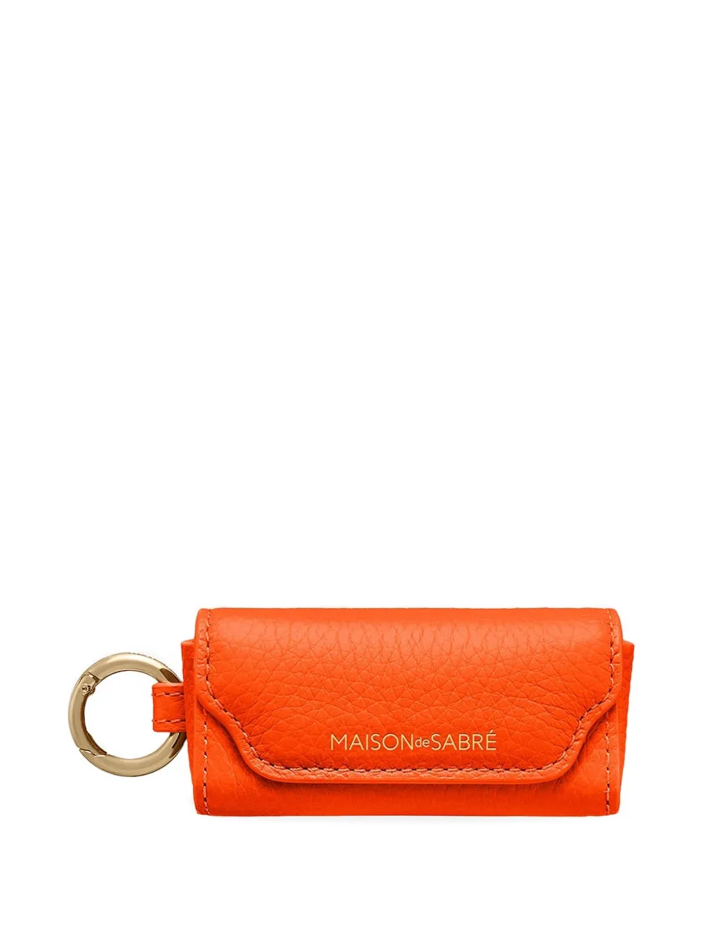 Maison De Sabre Snap-button Leather Lipstick Charm In Orange