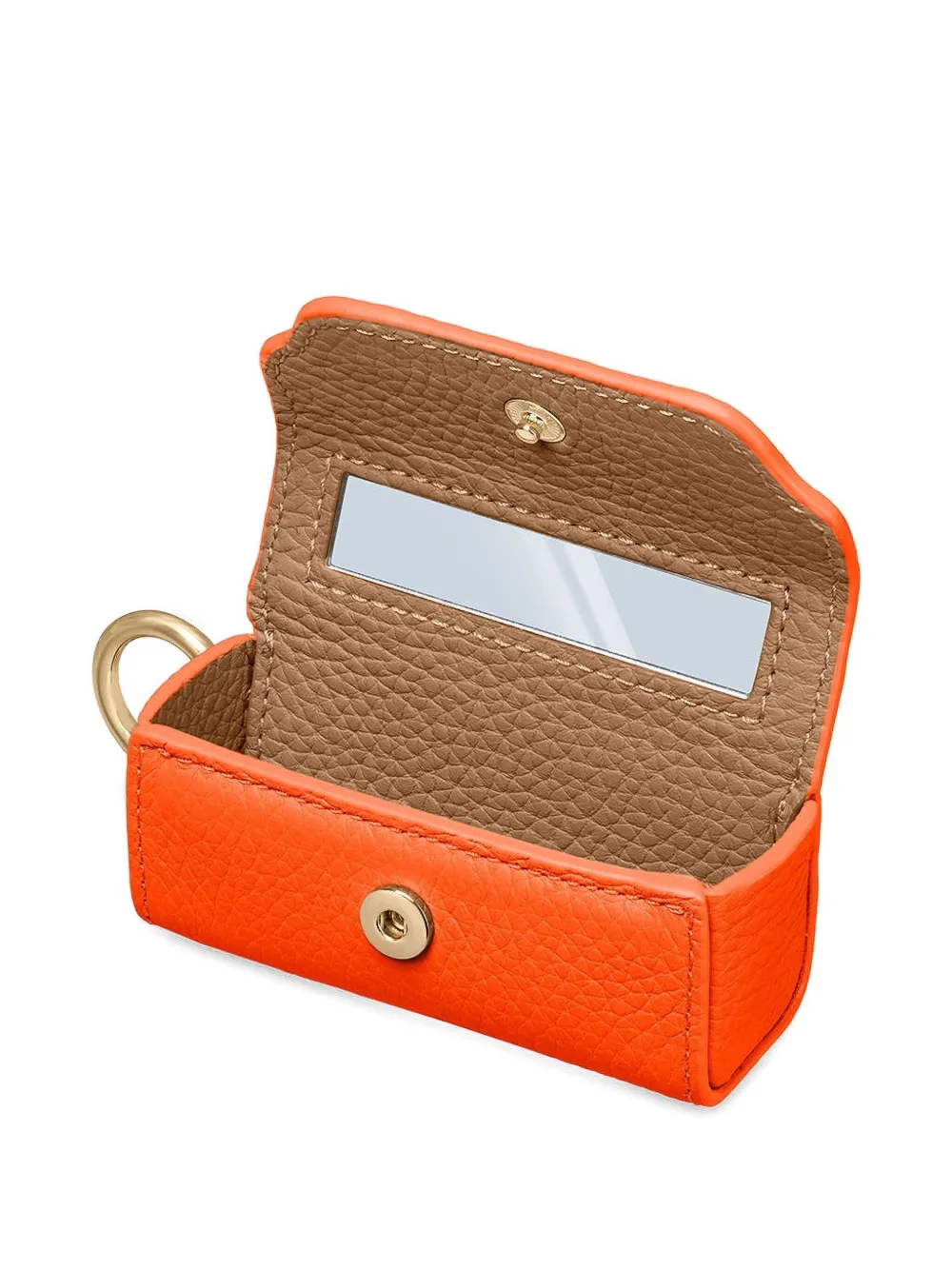 Maison De Sabre Snap-button Leather Lipstick Charm In Orange
