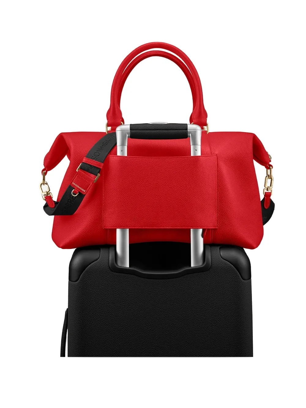 Maison De Sabre Weekender Trapezoid-silhouette Leather Holdall In Red