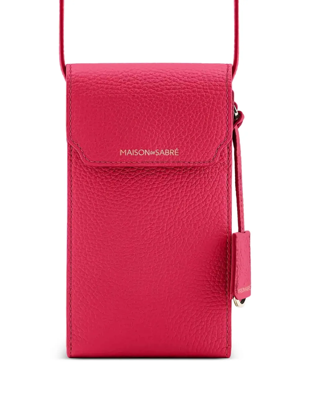 Maison De Sabre Flap Leather Phone Pouch In Pink