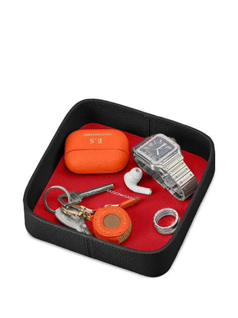 MAISON de SABRÉ plateau Catchall en cuir bicolore (15 cm x 15 cm)