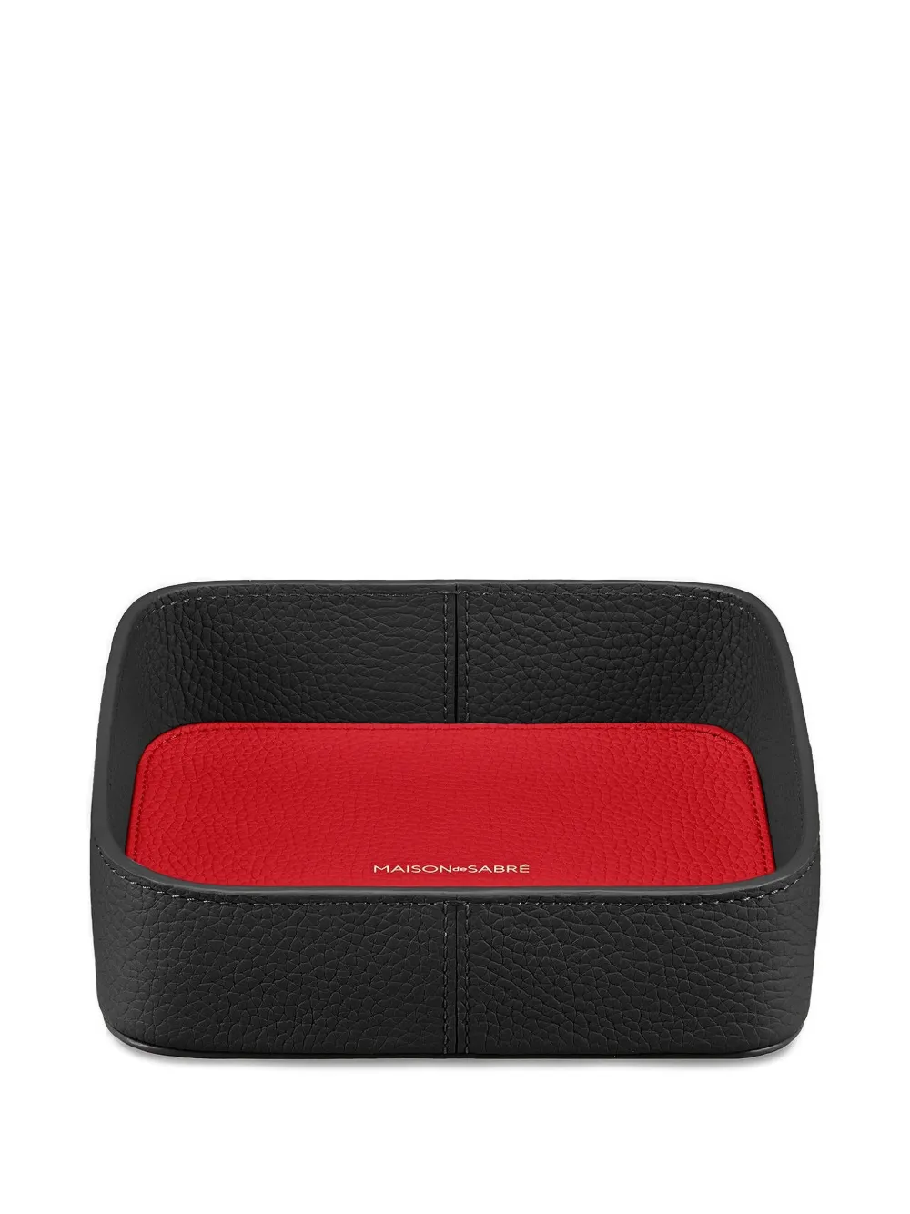 MAISON de SABRÉ Catchall Tablett aus zweifarbigem Leder (15cm x 15cm) | Schwarz | Image 1