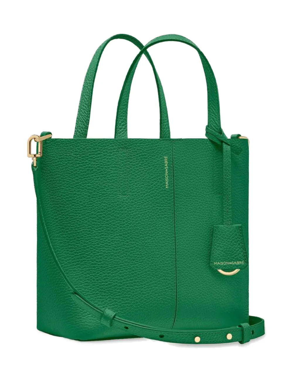 MAISON de SABRÉ Soft leren shopper met afneembare band Groen