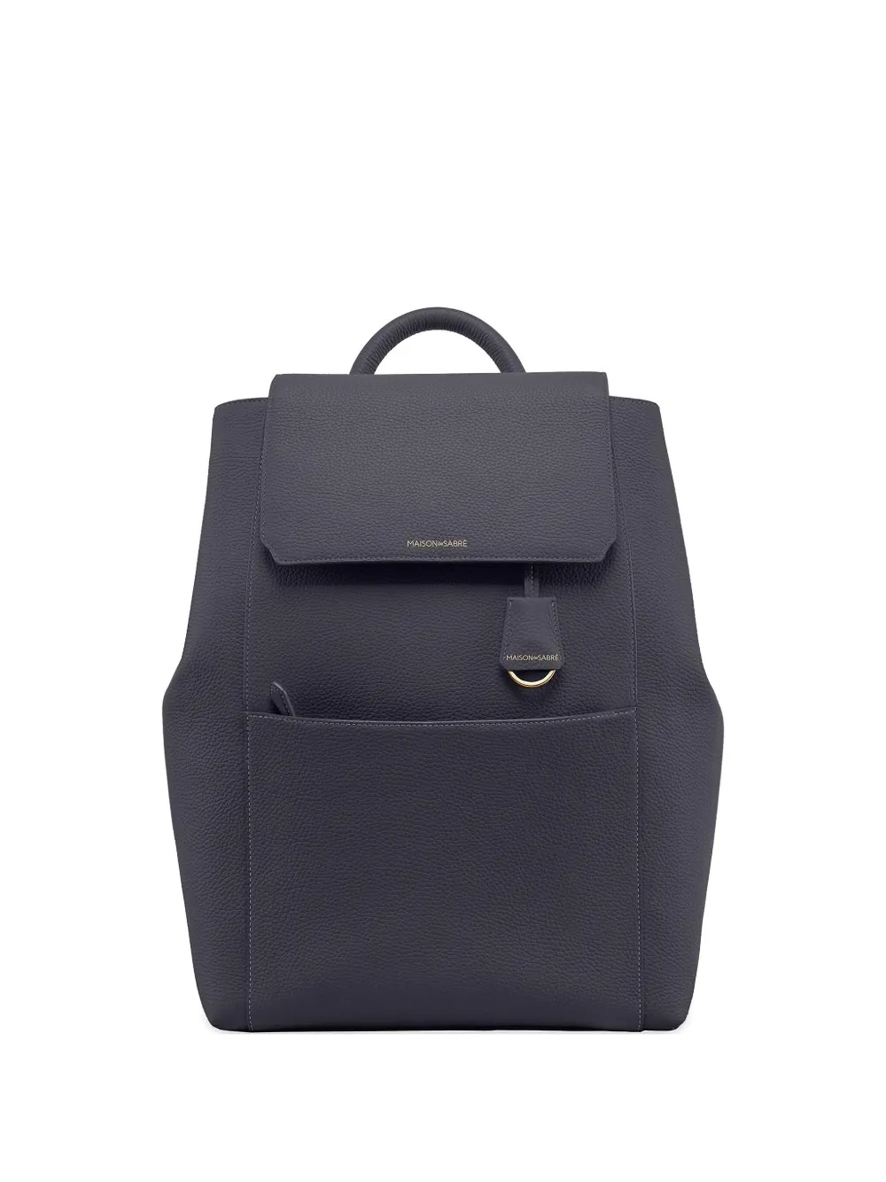 Maison De Sabre Flap Leather Soft Backpack In Gray