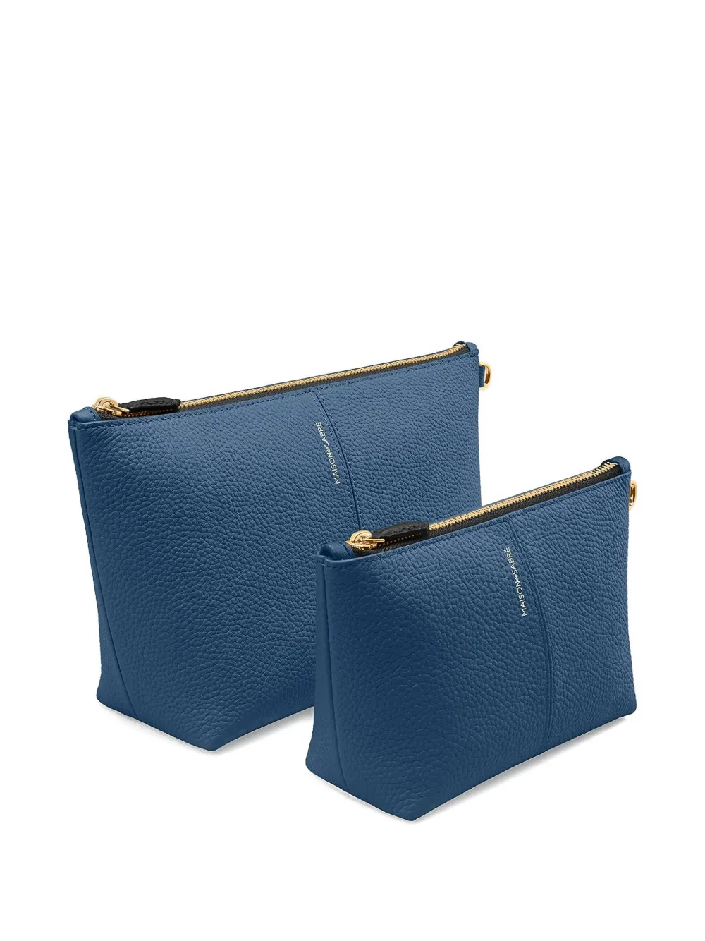  Maison De Sabré Zip Leather Wash Bag - Blue 