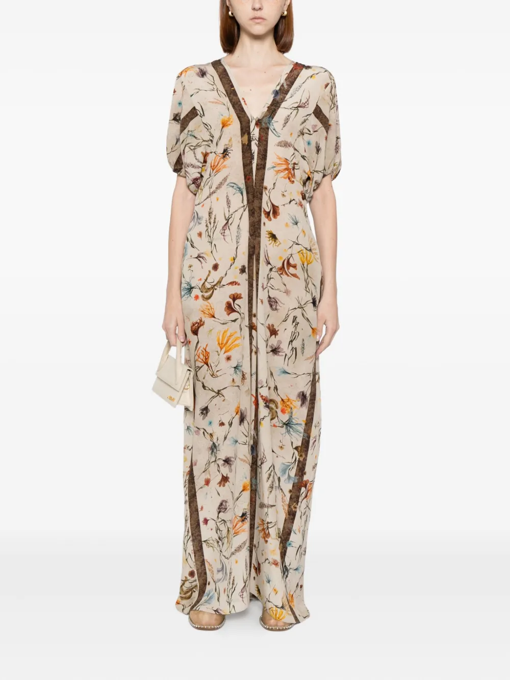 YANGKEHAN floral-print maxi dress - Beige