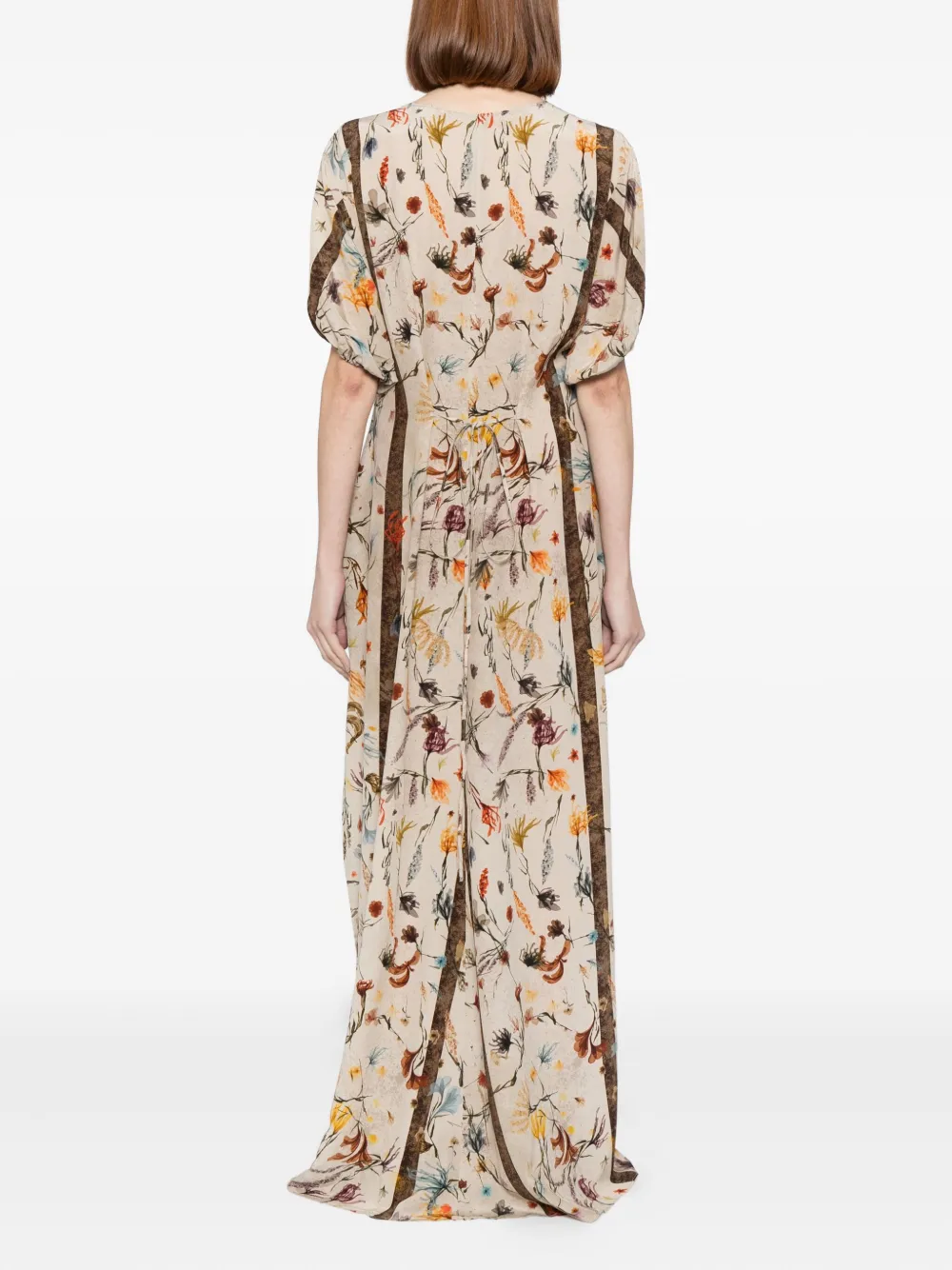 Yangkehan Floral-print Maxi Dress In Neutral