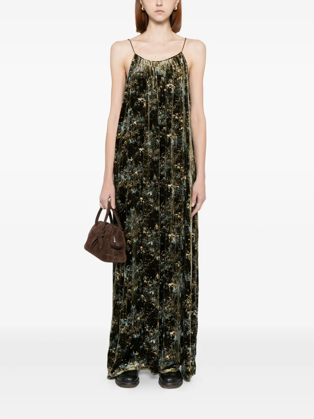 YANGKEHAN floral-print maxi dress - Groen