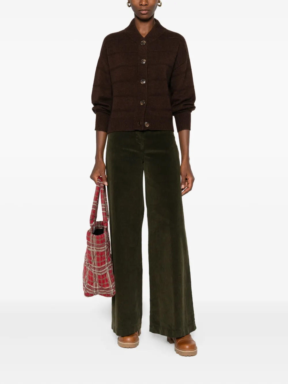 Absolut Cashmere Margherita Buttoned Cardigan In Brown