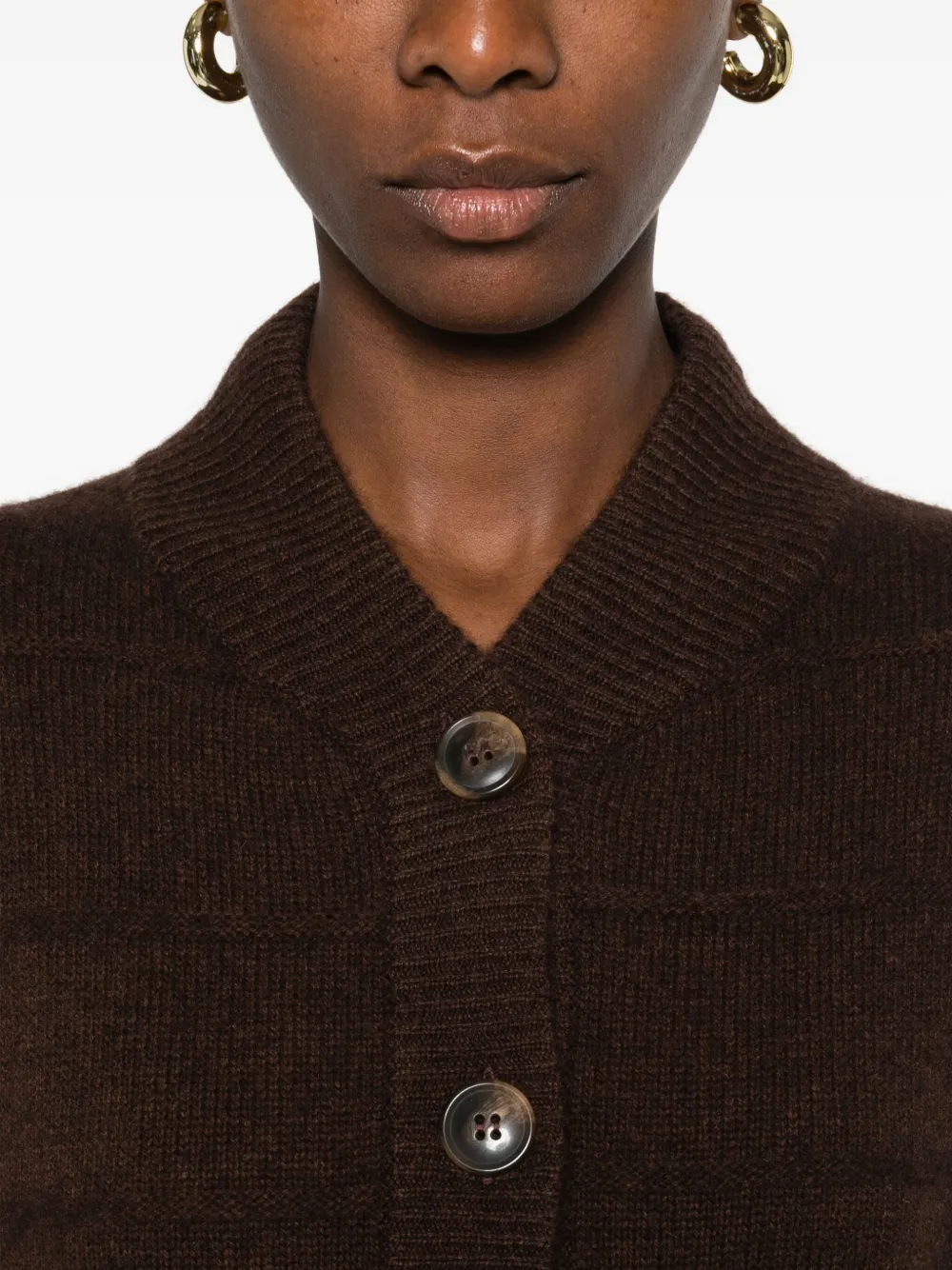 Absolut Cashmere Margherita Buttoned Cardigan In Brown