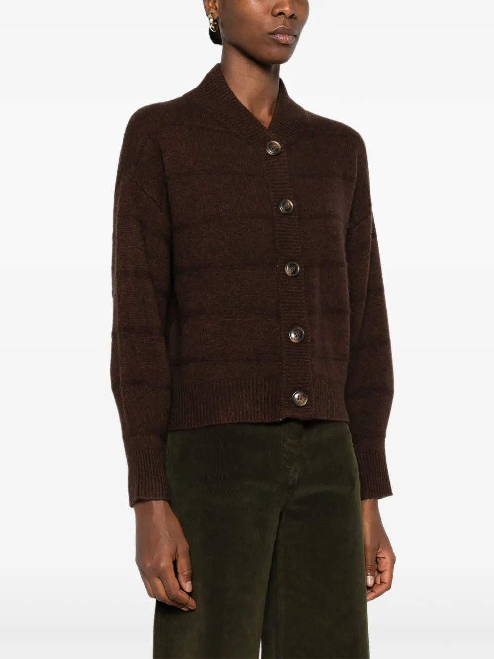 Absolut Cashmere Margherita Buttoned Cardigan In Brown