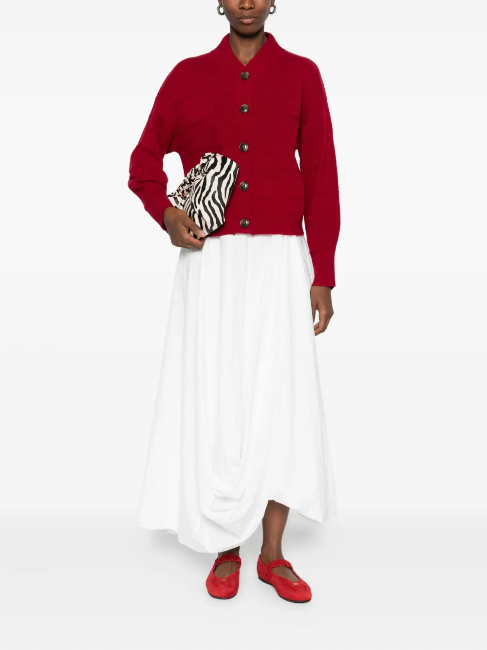 Absolut Cashmere Margherita Buttoned Cardigan In Red