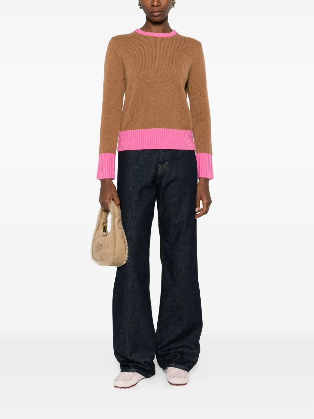 Absolut Cashmere Alessandra Colourblock Sweater In Brown