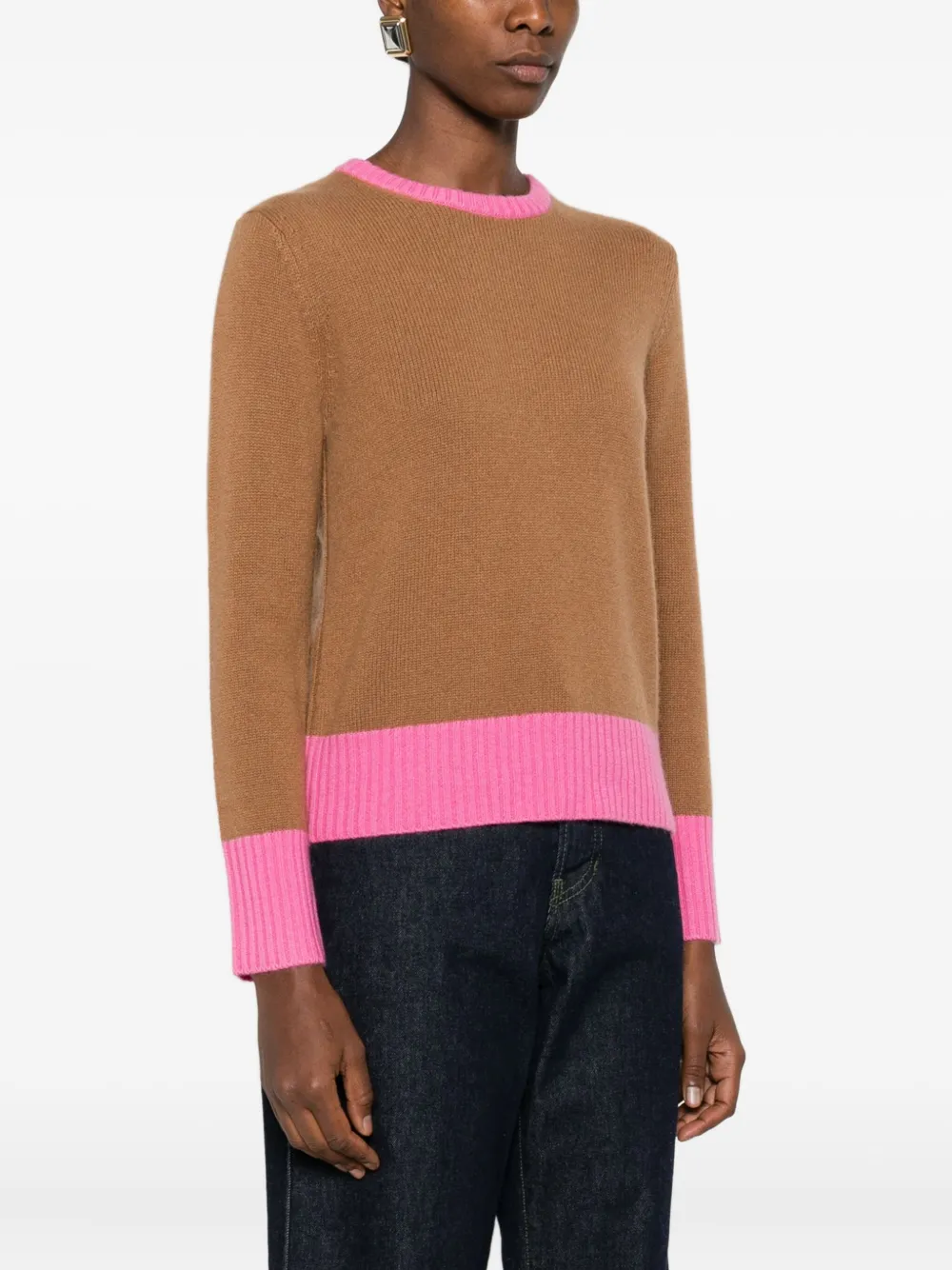 Absolut Cashmere Alessandra Colourblock Sweater In Brown