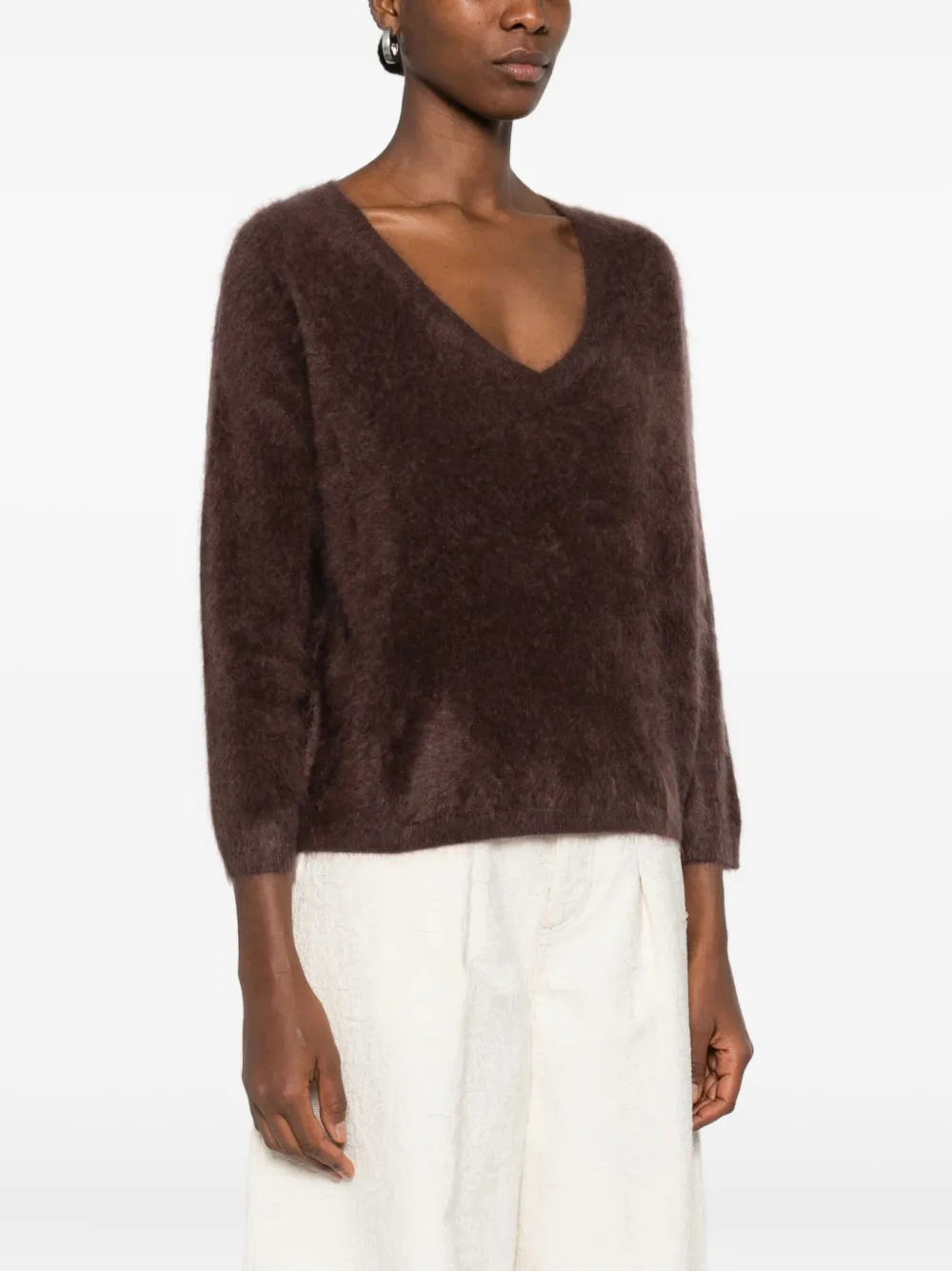 Absolut Cashmere Soeli V-neck Sweater In Brown