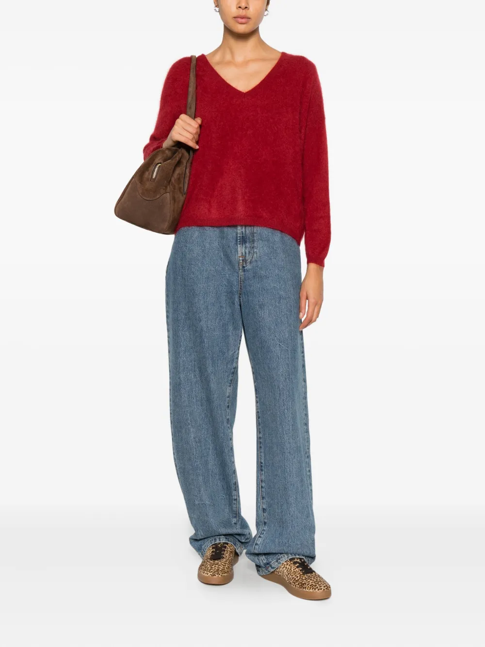 Absolut Cashmere Soeli V-neck Sweater In Red