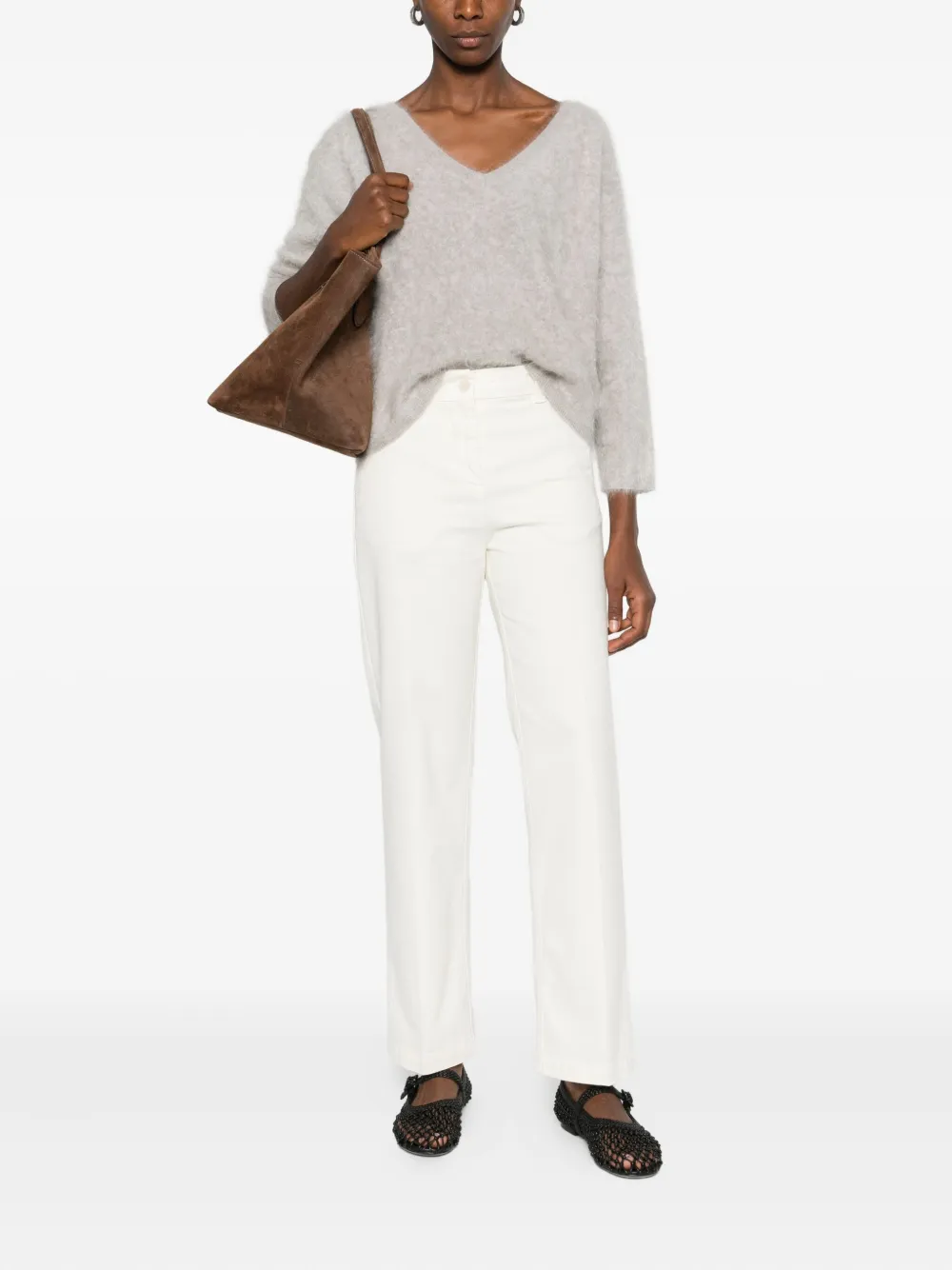 Absolut Cashmere Soeli V-neck Sweater In Gray