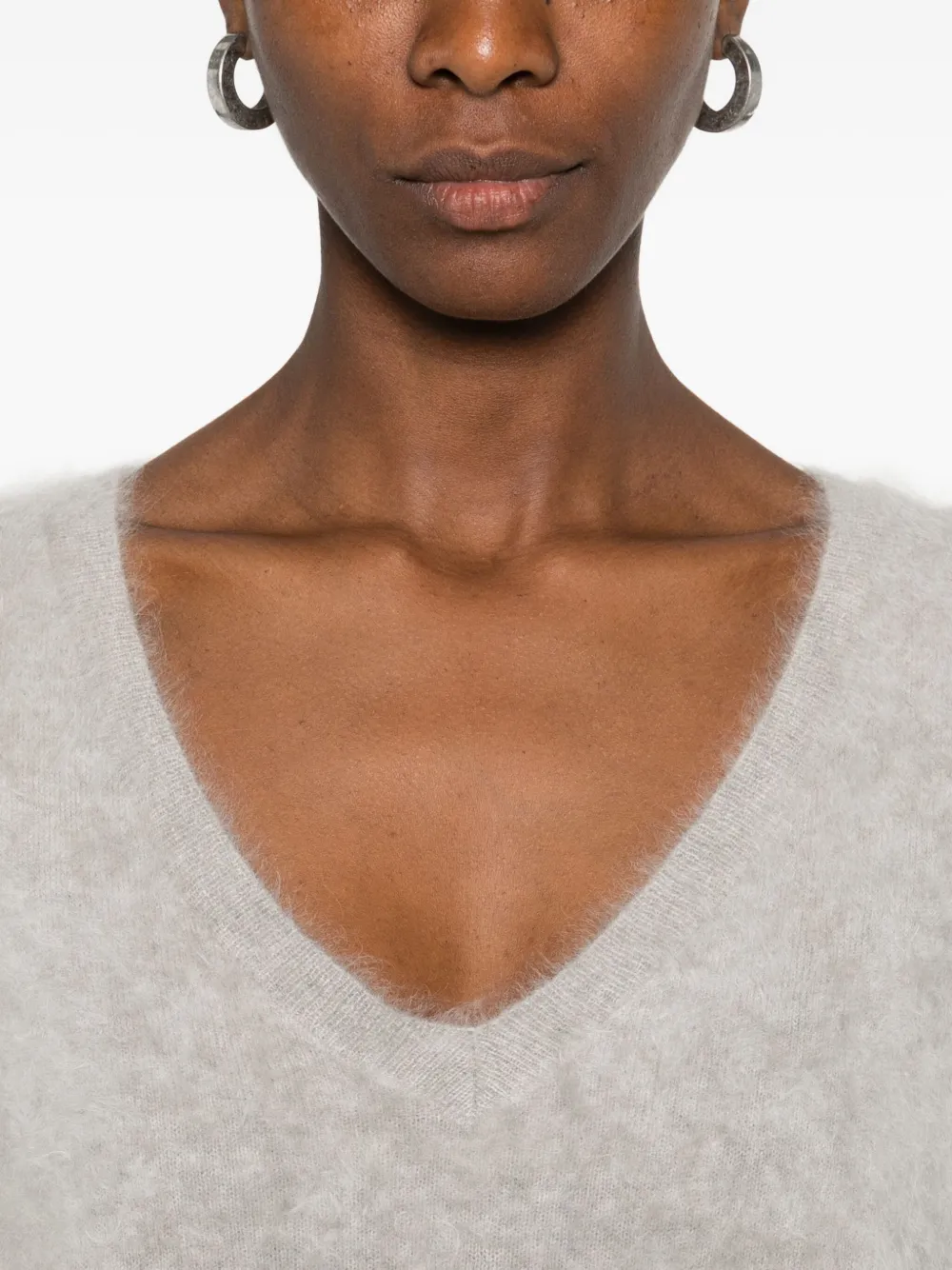 Absolut Cashmere Soeli V-neck Sweater In Gray