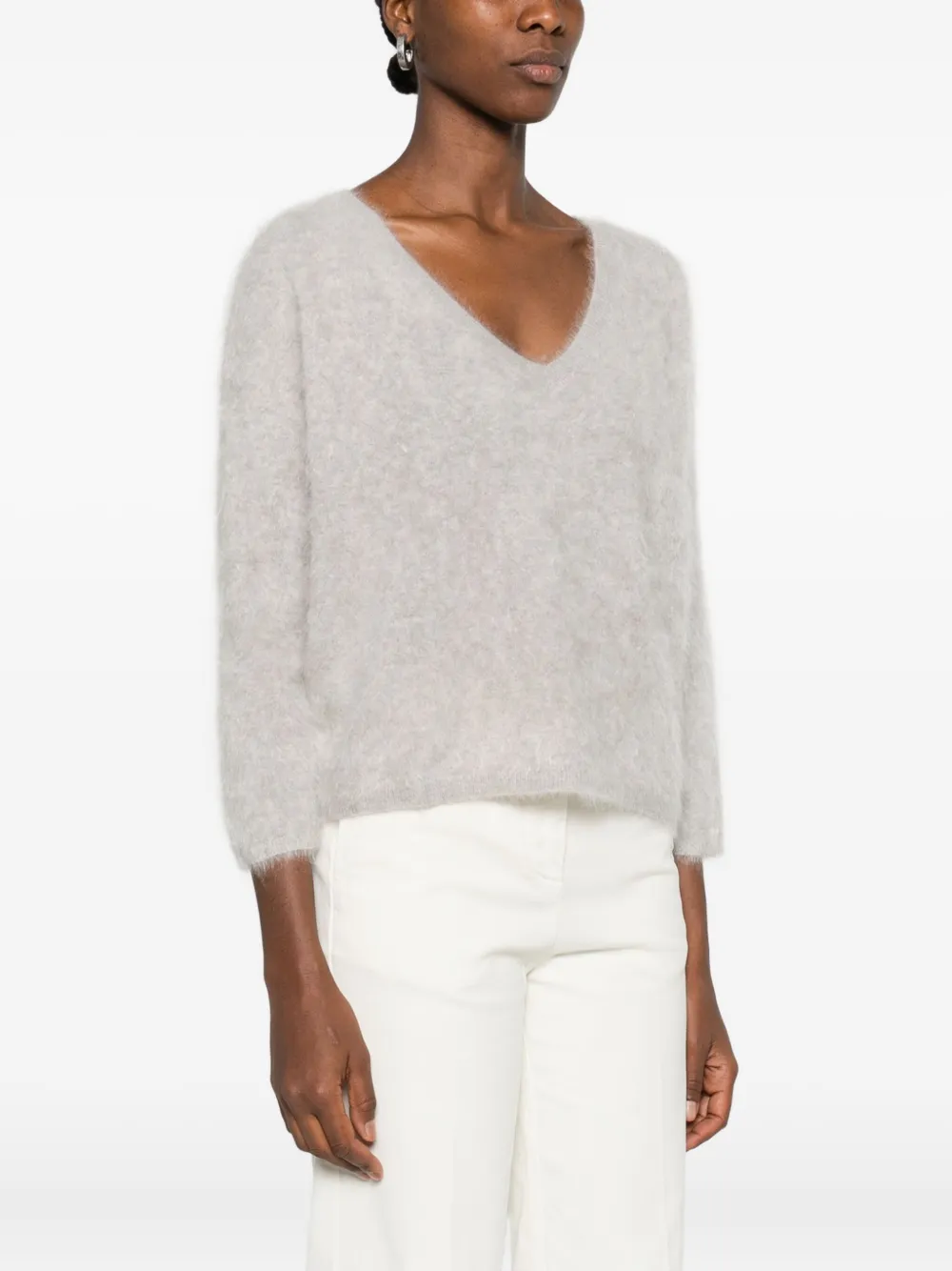 Absolut Cashmere Soeli V-neck Sweater In Gray