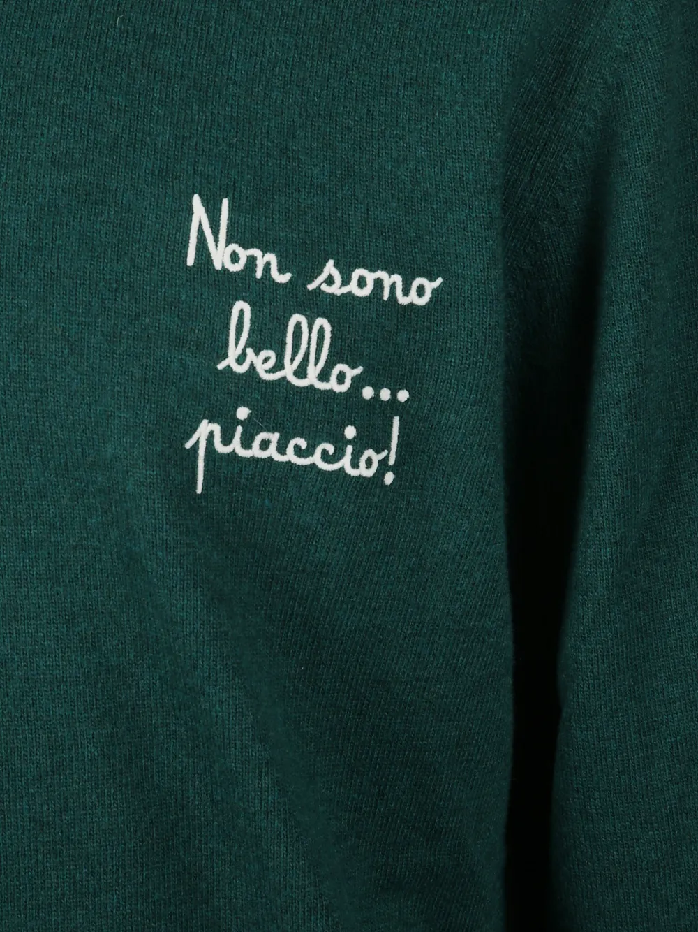 Mc2 Saint Barth Ribbed Embroidery Heron Sweatshirt In Green