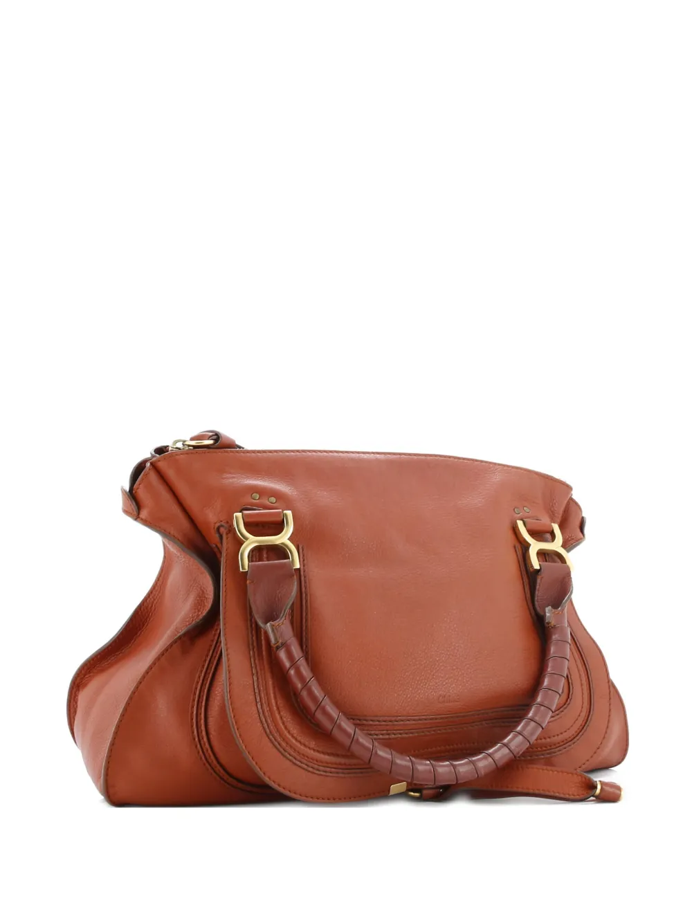 Chloé Pre-Owned braided handle marcie leather large shoulder bag -