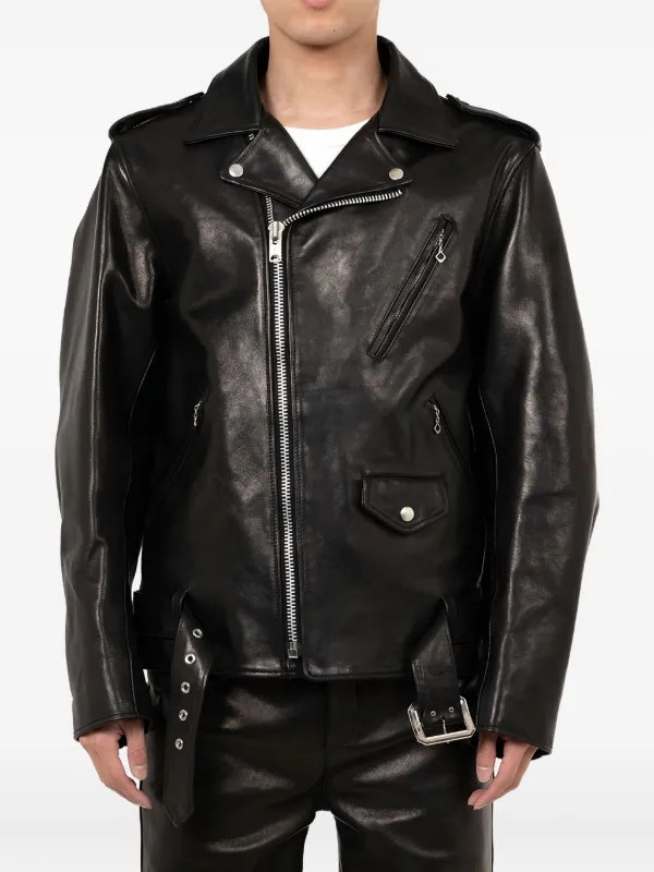 Maison Mihara Yasuhiro レザージャケット Maison MIHARA YASUHIRO ジップアップ レザージャケット | ブラック