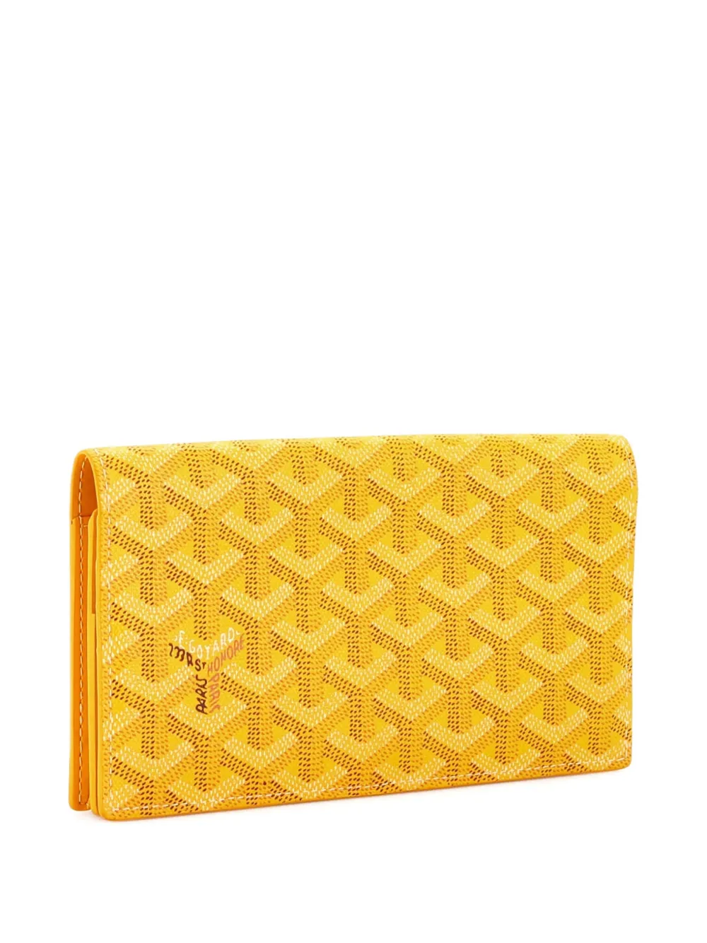 Pre-owned Goyard Coated Canvas Richelieu Wallet In Yellow