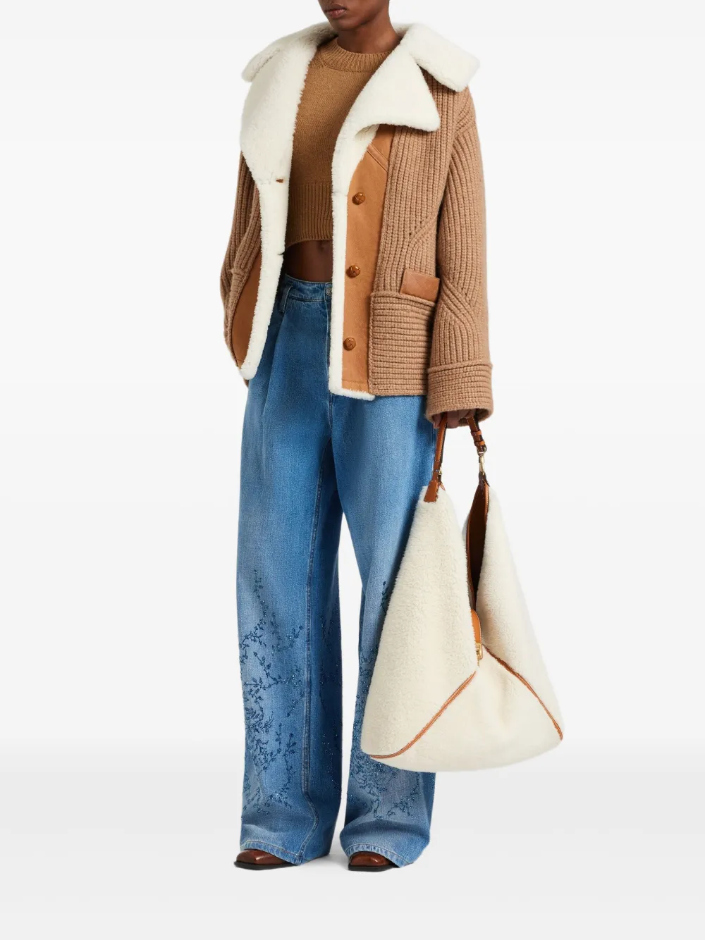 Ermanno Scervino shearling panelled-knit jacket | Oversized Jackets | Image 2