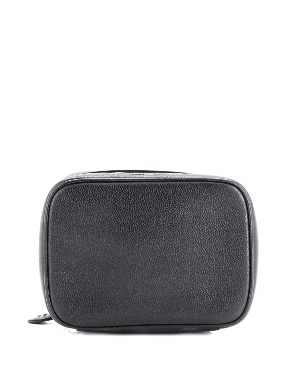 Pre-owned Chanel Caviar Embossed Cosmetic Case Pouch In Black