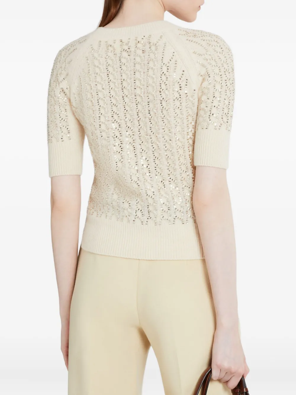 Ermanno Scervino Verfraaid gebreid T-shirt Wit