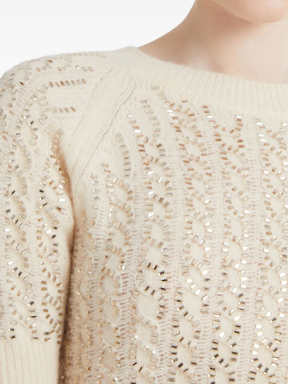 Ermanno Scervino Verfraaid gebreid T-shirt Wit