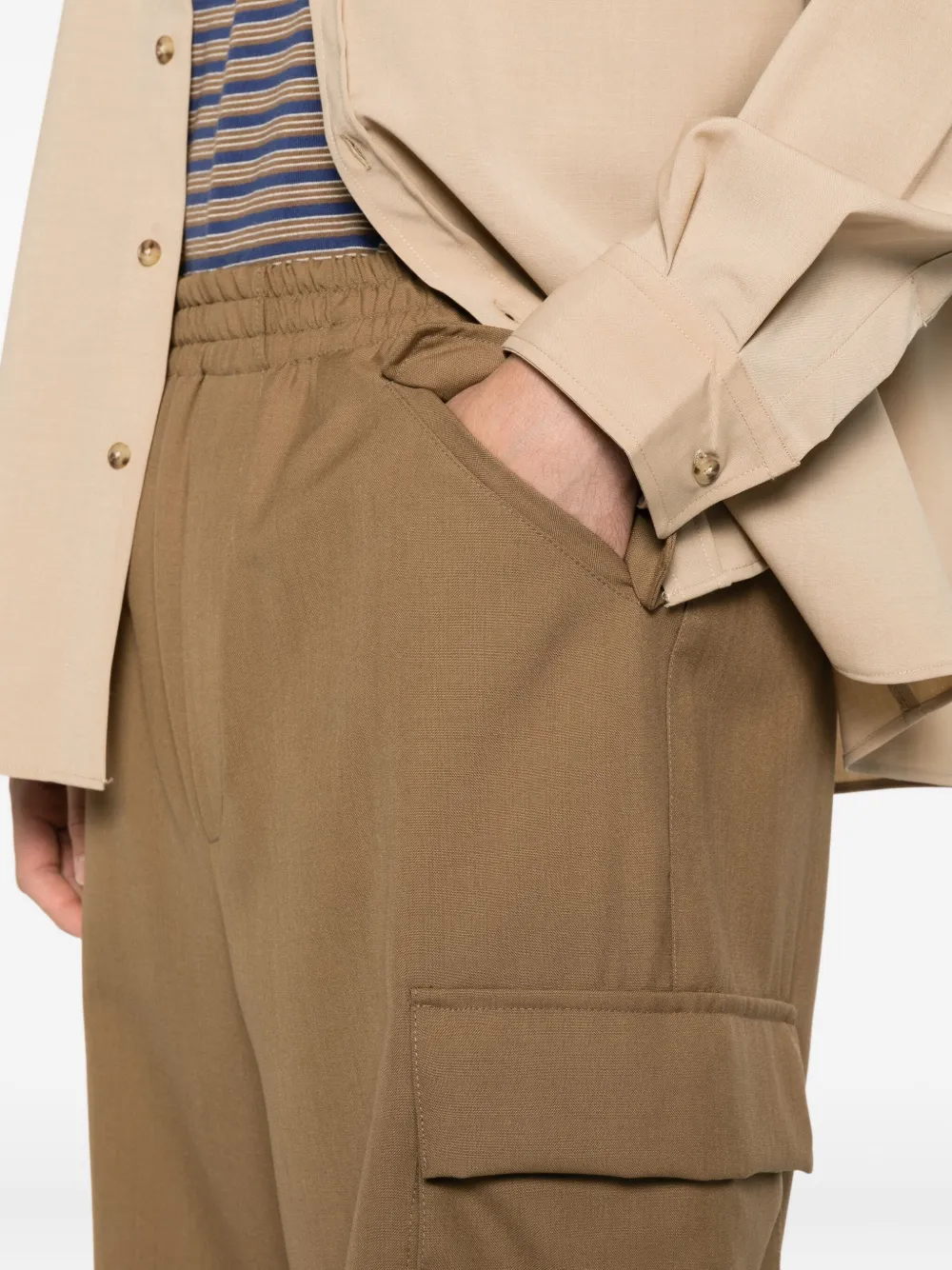 A Paper Kid Broek met klepzakken Bruin