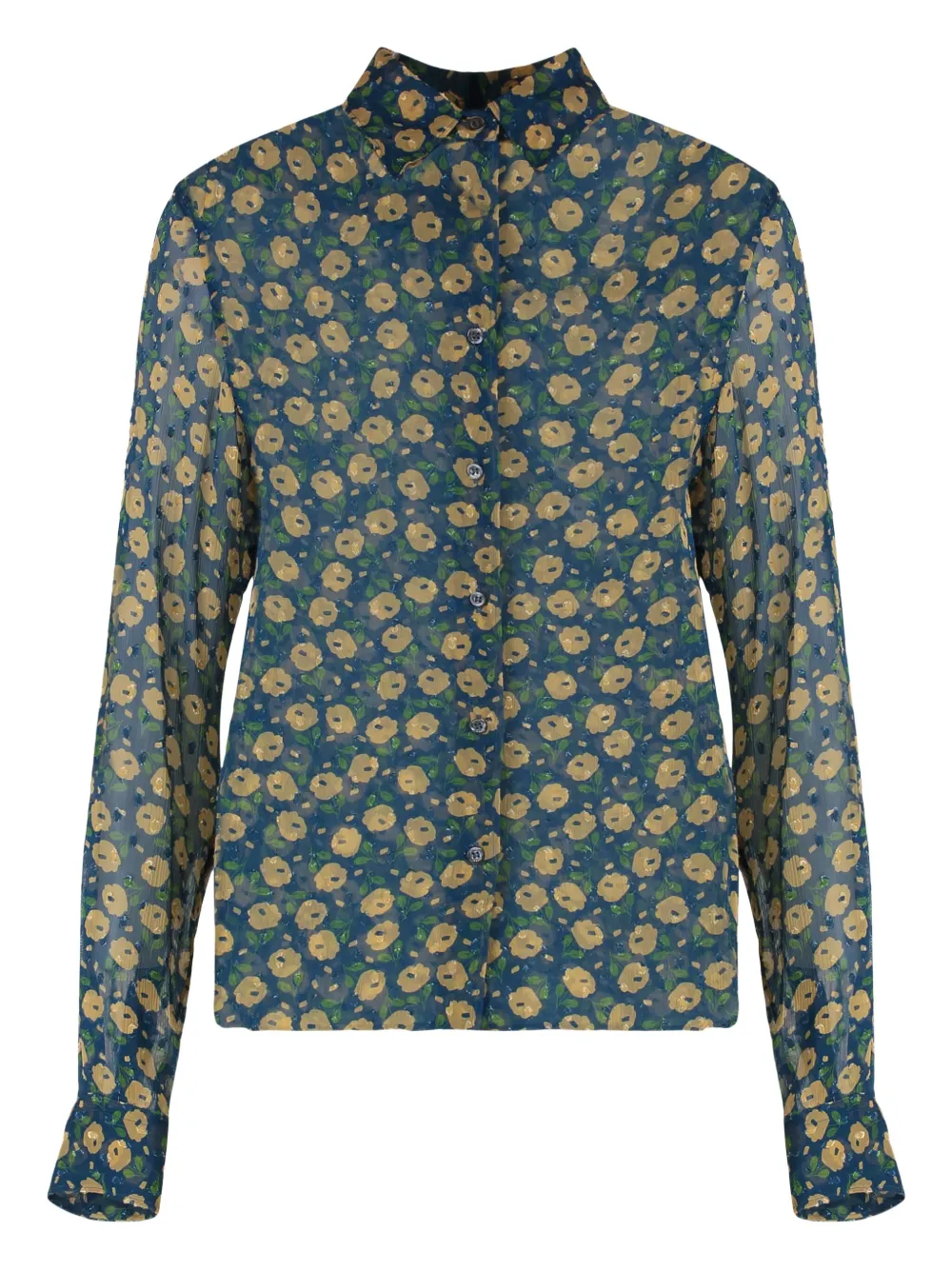 ASPESI floral-print shirt | Blue | Image 1
