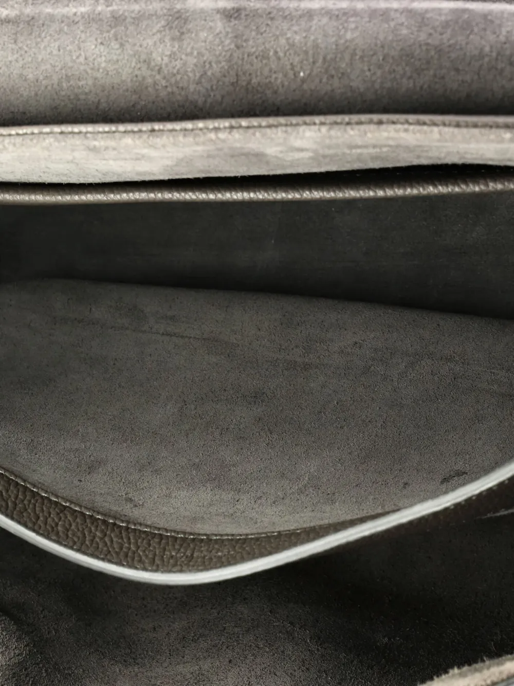 CELINE Pre-owned Soft 16 Bag Grained Calfskin Medium Shoulder Bag In Gray